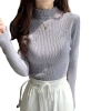 A new women's semi-high-neck long-sleeved knitted sweater with black ear trim for the 2022 autumn and winter season, which can be worn as an inner layer Item Picture